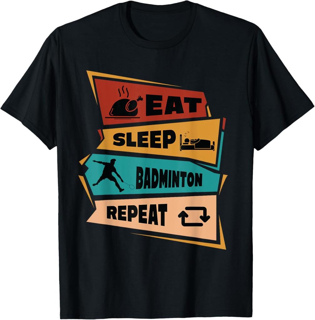 Colorful Shuttlecock Birdie Badminton Player Sports Lover TShirt Cotton Men Clothing Tops Graphic T Shirts Camisetas