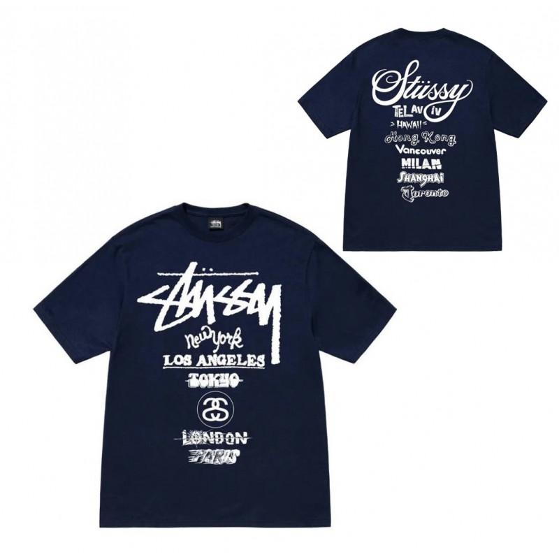 Pánské tričko s krátkým rukávem Volný střih Kulatý výstřih Potisk písmen Neformální Street Style Top pro páry