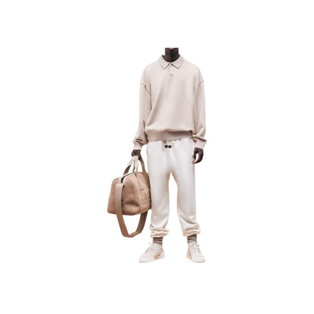 Fear of God Essentials Knit Polo Silver Cloud Men Tops Grey 192BT232182F