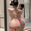 Jiuli Qingchuan Colorful Lingerie Strappy Dress: Sweet Easy-Off Temptation Pajamas with Hip-Hugging Skirt.