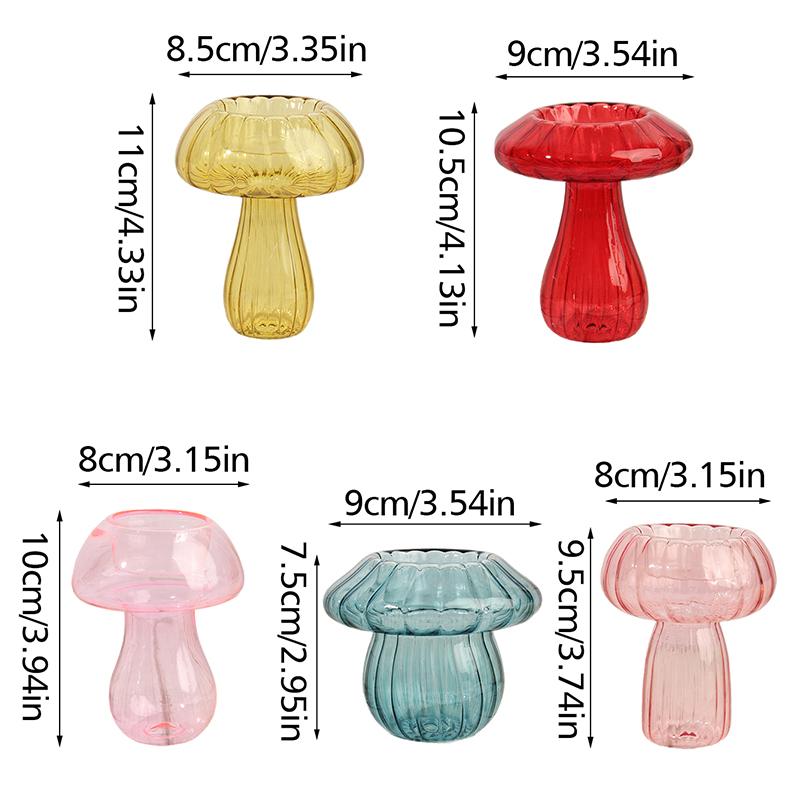1 szt. Świecznik w kształcie grzyba Minimalistyczny wazon z wzorem grzyba Romantyczne ozdoby na biurko Dekoracyjne ozdoby 5 stylów