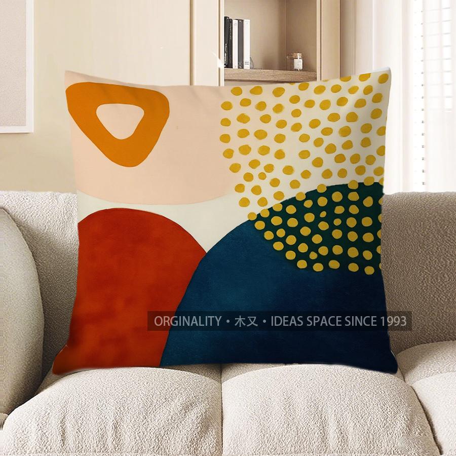 Home Decor Abstract Geometric Pattern Digital Print Pillow Pattern Cushion Cover Suitable For Sofa Bedroom Car Pillow Cover