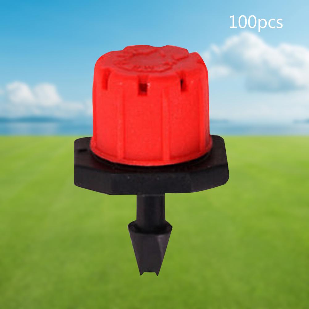 100pcs/bag Adjustable Irrigation Drippers Sprinklers 1/4'' Emitter Dripper Drip Micro Spray Rotating Nozzle for Watering System