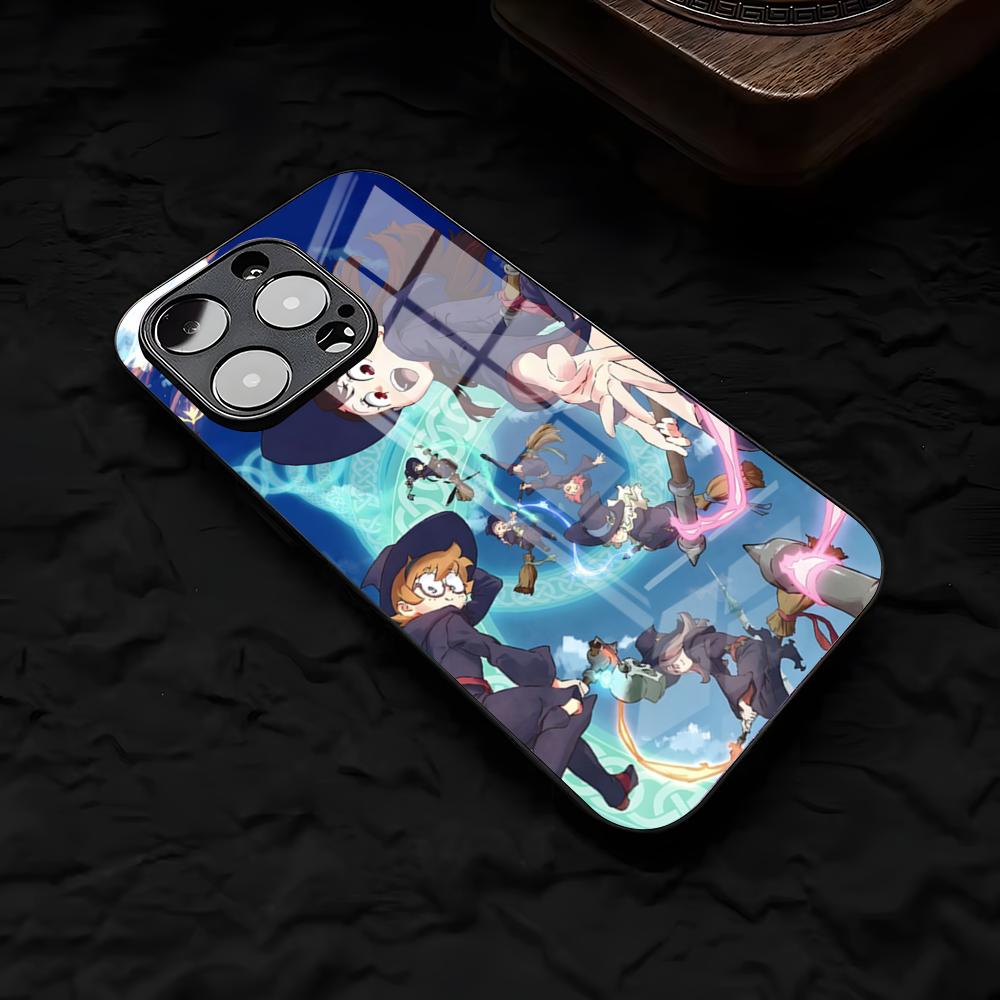L-Little Witch Academia Phone Case For IPhone 17 Air 16 E Pro Max 15 14 13 Mini 12 Pro 11 Max Plus Black Glass Cover