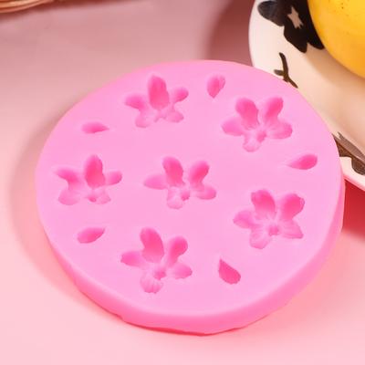 3D Sakura Forma Szilikon Forma DIY Cseresznyevirág Fondant Zselé Csokoládé Torta Dekorációs Eszközök Agyag Gipsz Sütőforma