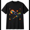 Dolphin Psychedelic Sea Ocean Mens T-Shirt Black 100% Cotton Printed Nature