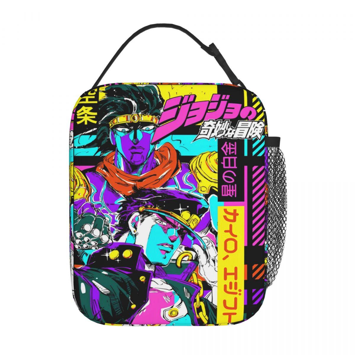 Sac à lunch Anime Jojo's Bizarre Adventure Boîte à lunch scolaire pour enfant Design graphique amusant Sacs à lunch thermiques Sac isotherme imperméable One Size