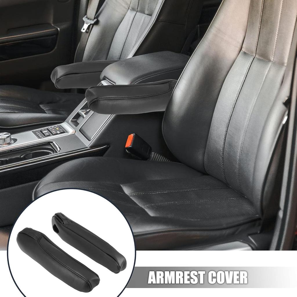 Unifizz 1 Pair Car Front Seat Center Console Cover Armrest Cover Replacement Microfiber Leather Black for Honda Odyssey 2005 2006 2007 2008 2009 2010