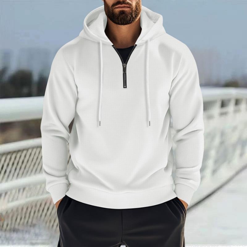 Men's New Spring Half Zipper Hooded Casual Sports Sweatshirt