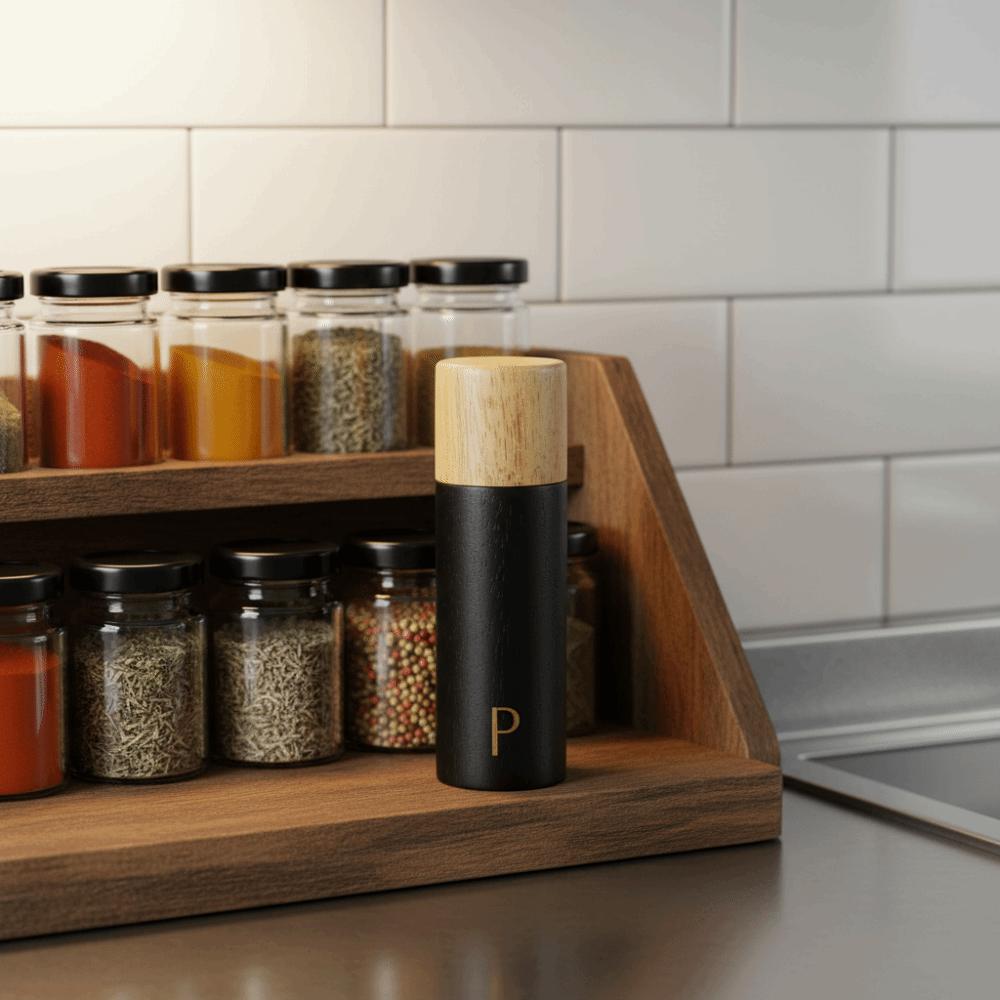 Manual Wooden Salt and Pepper Grinder Set 7 Inch Salt and Pepper Mill Spice Mill Bottle Kitchen