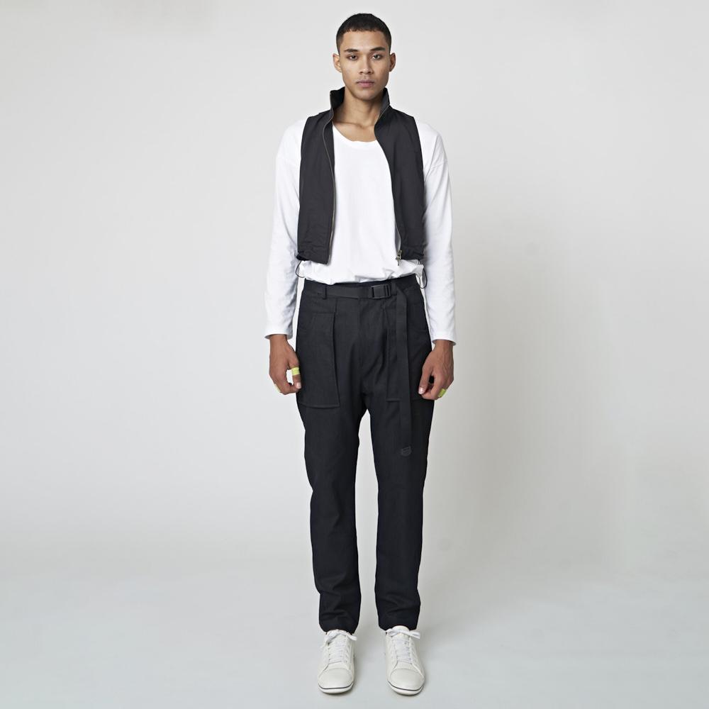 ATHPLATFORM Au32Pt06 Patch Pocket Baggy Pants_Black