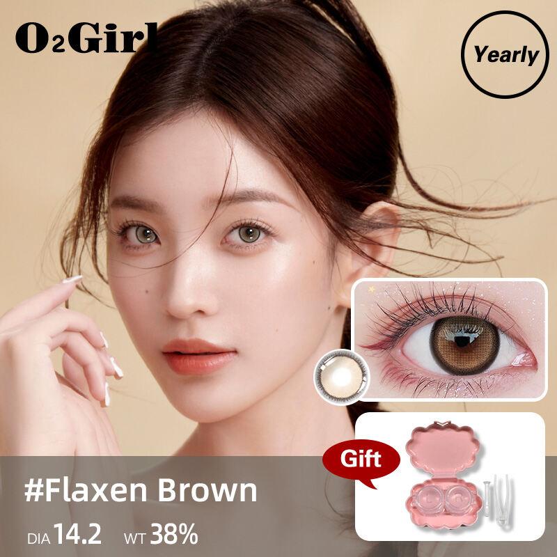 Mrs.H New Arrived Lens Contact Brown 14.2mm Lens With Power 0-800 2psc Yearly
