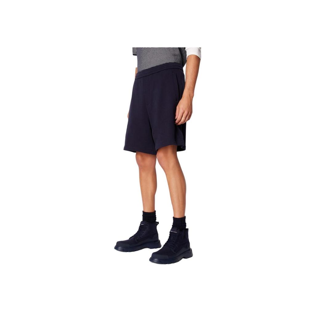 Armani Exchange SS24 Solid Logo Straight Leg Casual Shorts Men shorts Navy 3DZSHH-ZJGGZ-15CX
