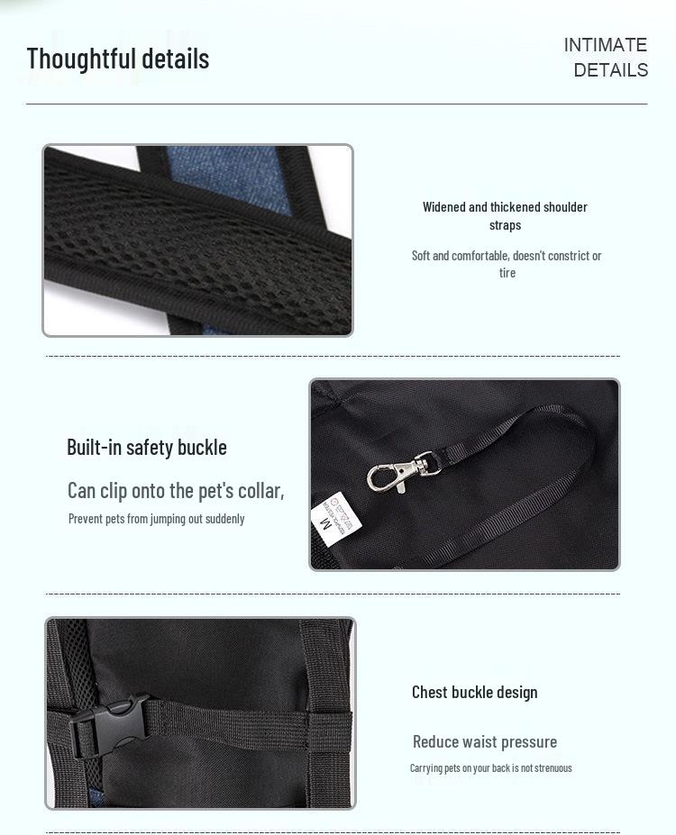 Portable Double Shoulder Pet Backpack - Oxford Cloth for Cats & Dogs