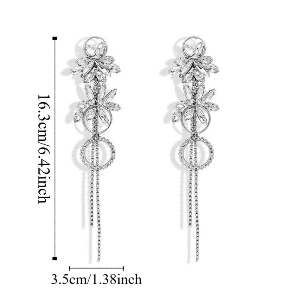 Elegant Fringe Hoop Earrings Flower Exaggerated Large Earrings Pendant Earrings  Stylish Occasions