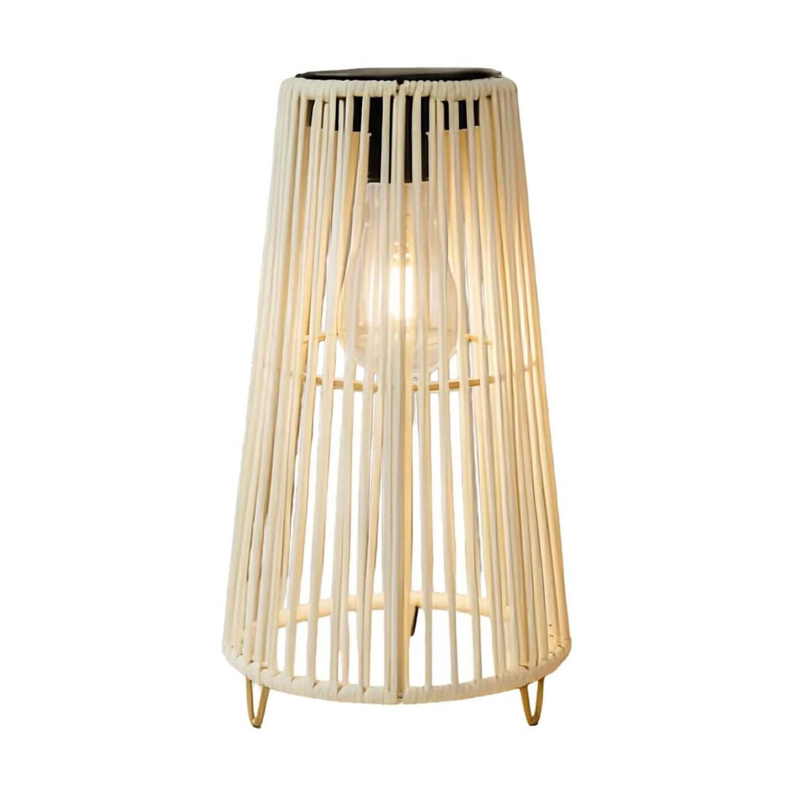 Solar Powered Rattan Wicker Lights Outdoor Waterproof Wicker Floor Lamp Rattan Woven Solar Lights for Patio Garden Lawn Yard бежевый