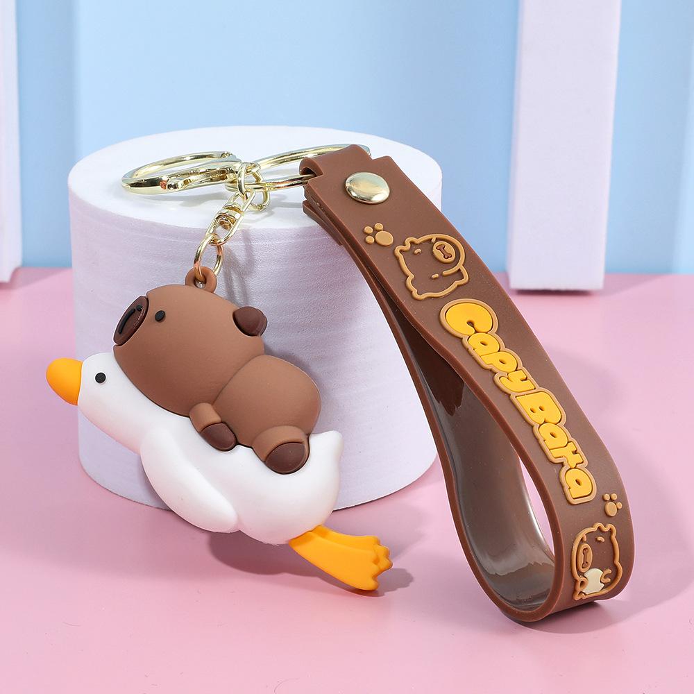 Creative Cute Capybara Keychains For Car Keychain Anime Cartoon Capibala Pendant Women Doll Keyring Charm Holiday Gifts Jewelry