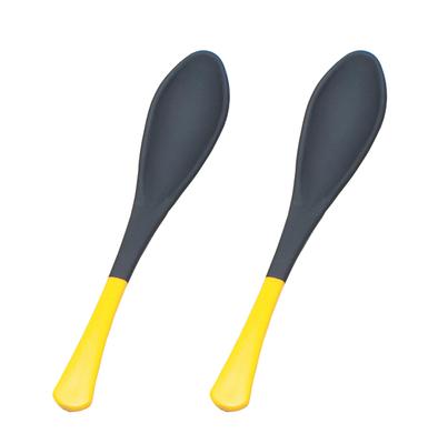 Wakaizumi Kappo Porridge Spoon Set of Lacquerware, Lacquerware, (Small), Black/Yellow, 2, H-60-33
