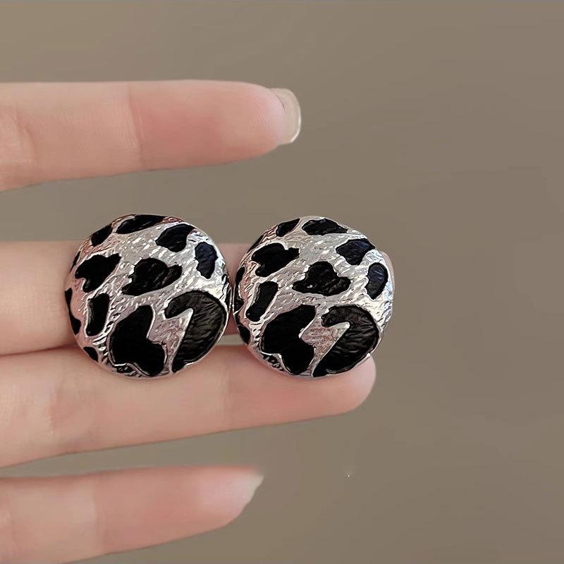 Bohemia Style Leopard Print Pattern Irregular Stud Earrings for Women Trendy Accessories Valentine's Gift Jewerly Wholesale