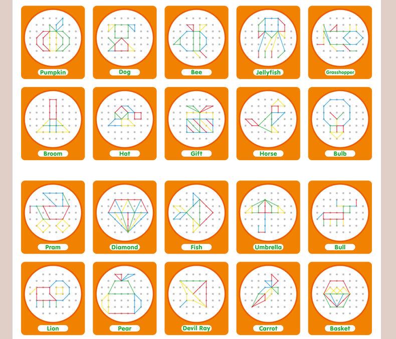 Montessori Geometric Shapes Pegboard Toy for Early Learning and Shape Recognition