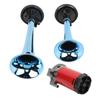 Dual Trumpet Air Horn Kit with Compressor 130dB 530 680Hz 12V Universal for Truck Car SUV Yacht