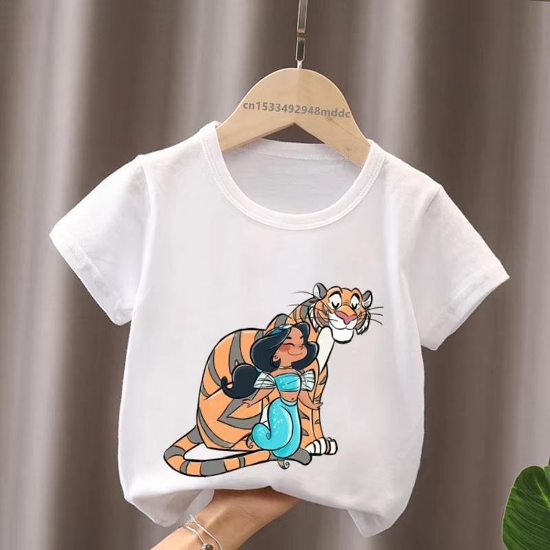 Hot Selling Little Princess Ariel Jennifer Cinderella Printed Childrens Unisex Women Tshirt Cotton Tshirt Summer