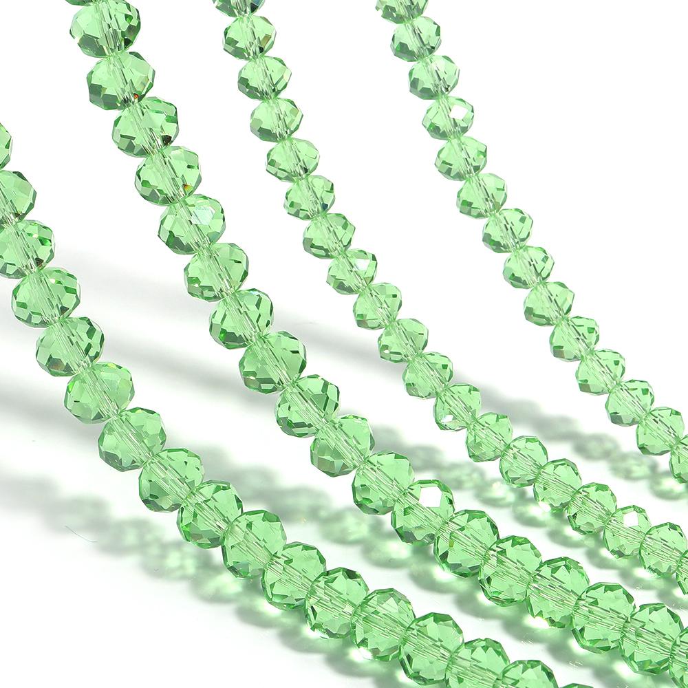 3 4 6 8 10mm Crystal Rondelle Beads Green Abacus Faceted Glass Loose Beads For Jewelry Making DIY Bracelets Necklace Accessories