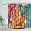Zen Landscape Shower Curtain Natural Scenery Bathroom Decor Stone Rock Waterfall Beach Boho Polyester Screen With Hooks Washable