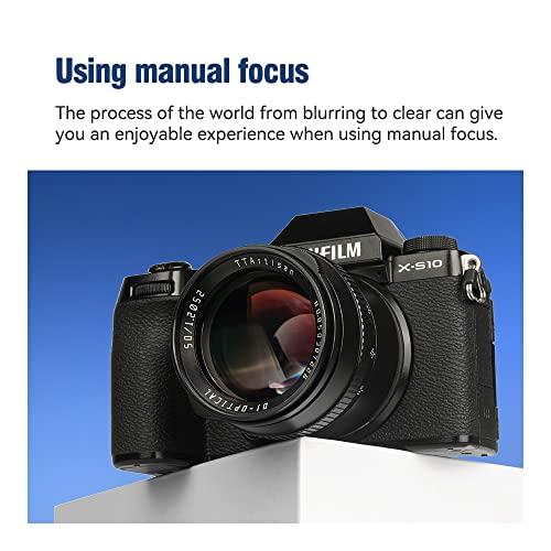TTArtisan 50mm F1.2 APS-C Manual Focus Large Aperture Fixed Focus Lens Silver for Panasonic/Sigma/Leica L-Mount Cameras T TL TL2 CL FP