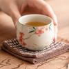 Chinese Style Hand-painted Peach Blossom Ceramic Tea Cup Single Cup Tea Tasting Cup Kung Fu Teaware Home Tea Set Teacup Gift