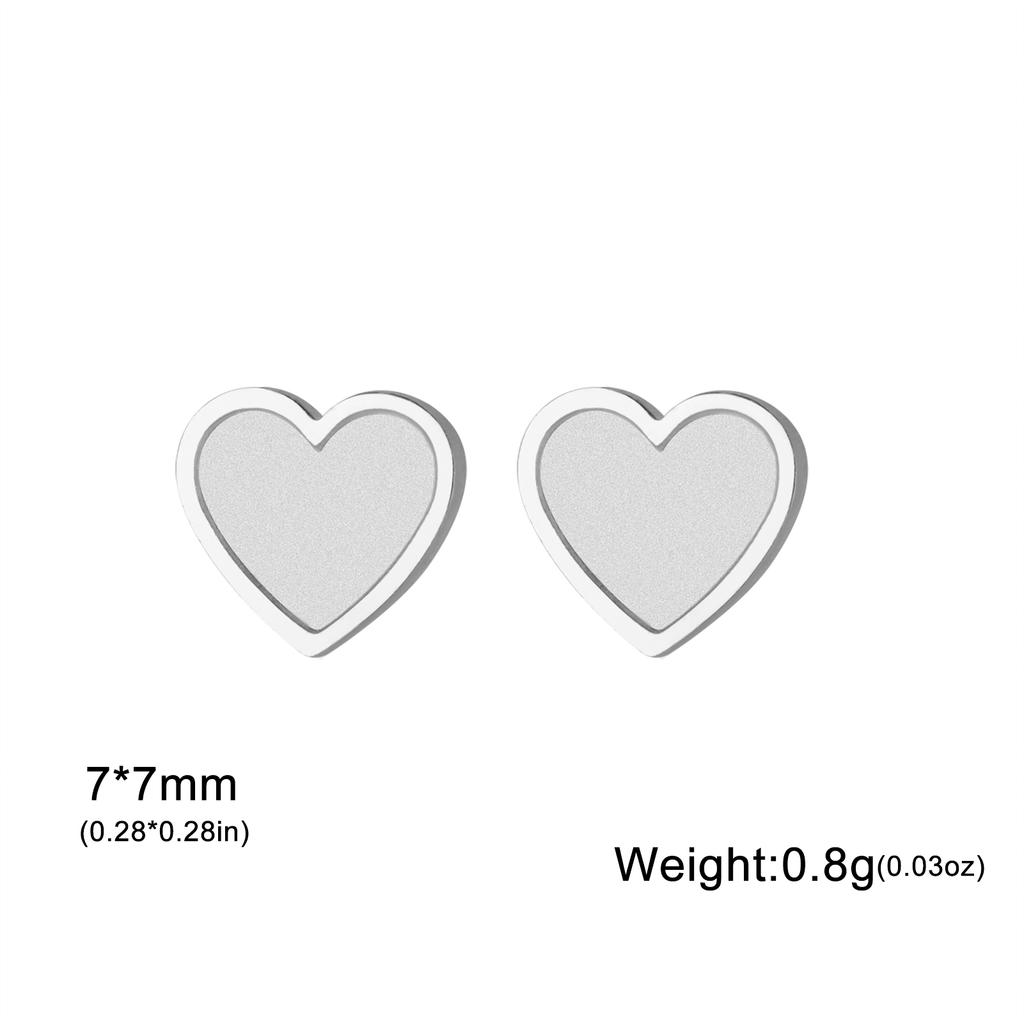 Lucktune Heart Stud Earrings Women Stainless Steel aros mujer Love Cutout Piercing Earrings Trend Kpop Jewelry Gift New
