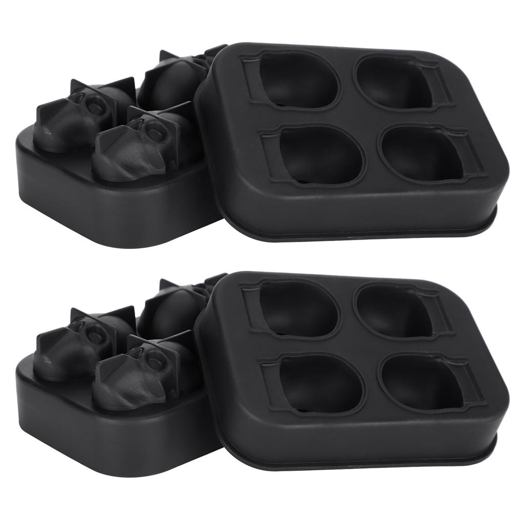 2Pcs Ice Mold Skull Shape Silicone Ice Cubes Tray for Cake Candies Kitchen Baking Tool