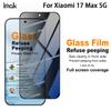 Privacy Tempered Glass for Xiaomi 17 Max 5G IMAK Full Coverage Screen Protector Film Support Fingerprint Unlocking