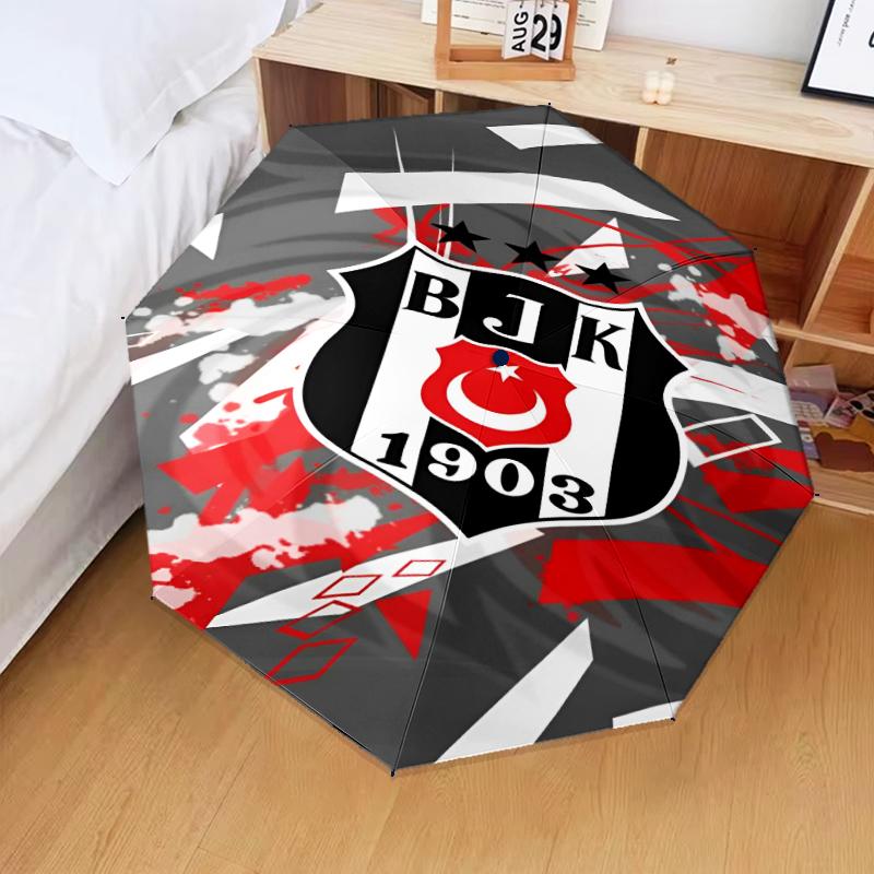 Be?ikta? Istanbul Football Club Emblem Umbrella Folding Umbrella, Automatic Umbrella 8-Frame for Travel, Camping Use Gift for Halloween Christmas