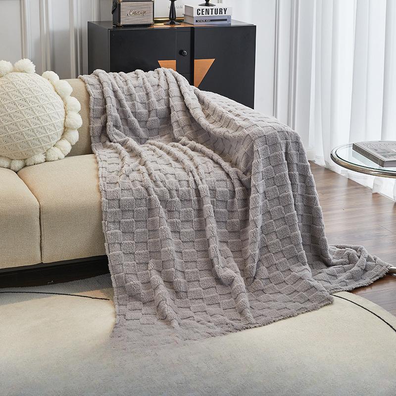 Autumn and Winter Solid Color Thickened Three-Dimensional Suede Sofa Towel Sofa Cover Towel Anti-Scratching Sofa Cover Universal Cover Blanket