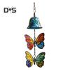 Butterfly Wind Chime Metal Stained Glass Wind Chime Hanging Decoration for Indoor Outdoor Garden Patio Porch Home Decor
