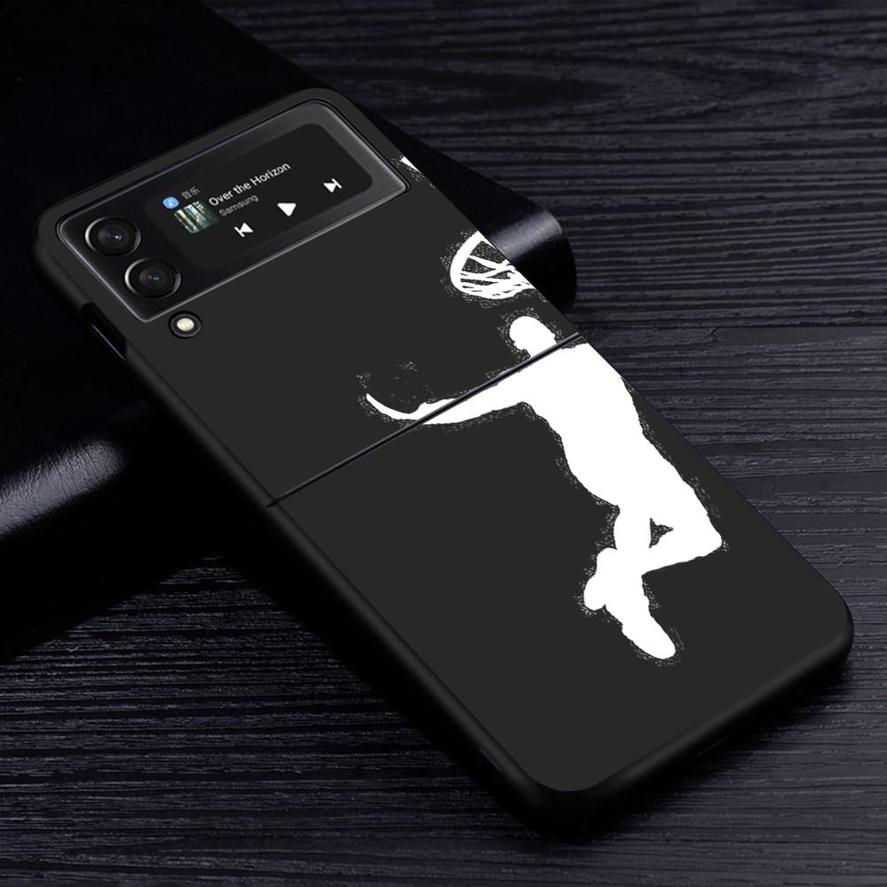 Cell Phone Case for Samsung Galaxy Z Flip3 Flip4 5G Black Coque Z Flip 4 3 Hard PC Cover Zflip3 Funda Basketball Dunk Star Slam