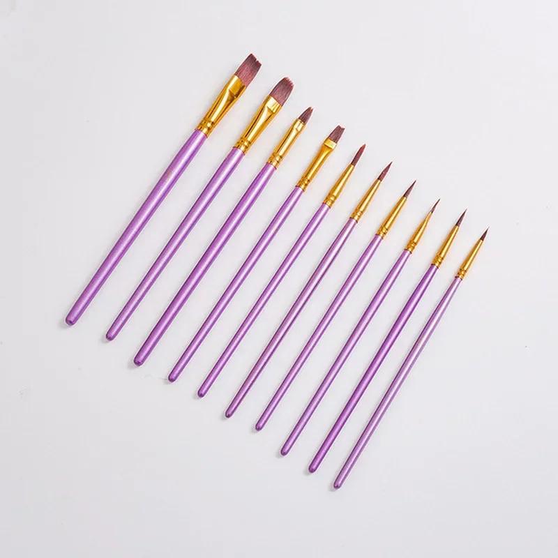 10Pcs Professional Paint Brushes Watercolor Paint Pointed Tip Hair Painting Set Art Supplies The Variety Is Complete