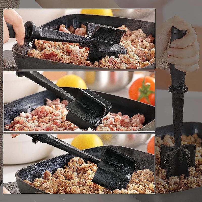 1pcs Meat Chopper Ground Beef Masher Agitator Spatula for Hamburger Chopped Potato Masher Cutter Mixer Tool Kitchen Gadget