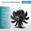 16 Blades Heat Powered Fireplace Fan Double Sided Log Wood Burner Ecological Efficient Home Heat Distribution Quiet Stove Fan