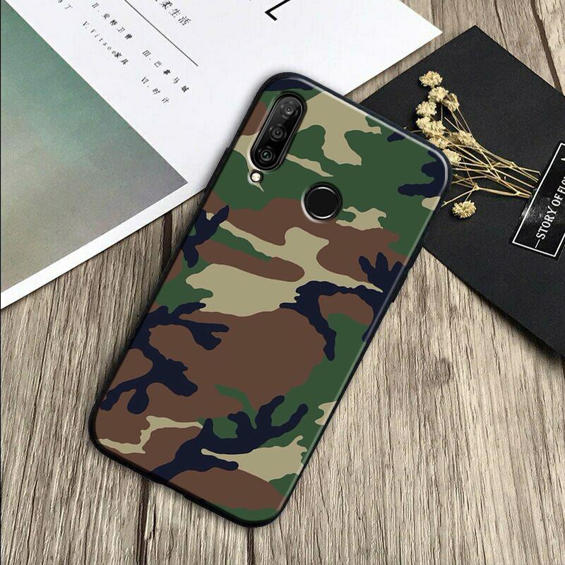 Military Army Camouflage Pattern For Huawei Nova Y70 Y91 Y61 Y72 Y73 Y90 Y60 3i 7i 8i 11 12i 9 10 SE P20 P30 Pro P40 Lite Case