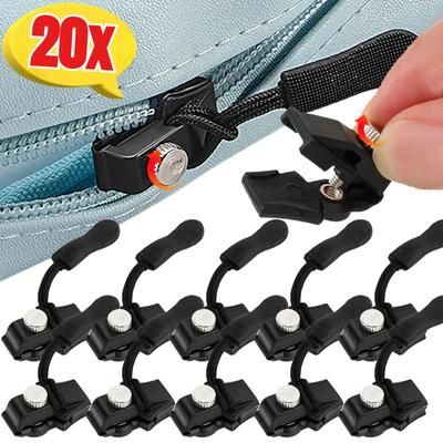 Universal Zipper Repair Kit Detachable Zipper Slider Pull For Jackets Luggage Bags Non-Slip Metal Zip Head DIY Sewing Supplies