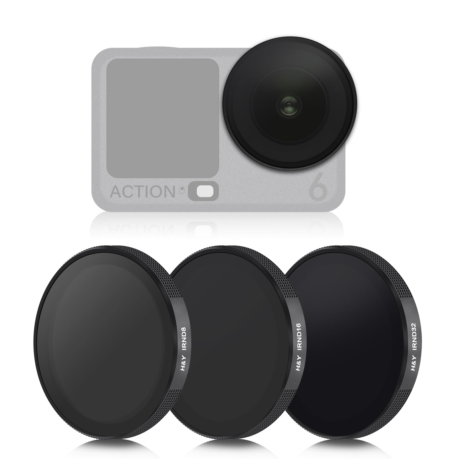 ND Filter Set for DJI Osmo Action 6 Set H&Y (ND8, ND16, ND32) - 3-Piece (DJI-A6NK)