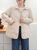 Plus Size Women's Slimming Autumn/Winter Lightweight Cotton Lapel Jacket