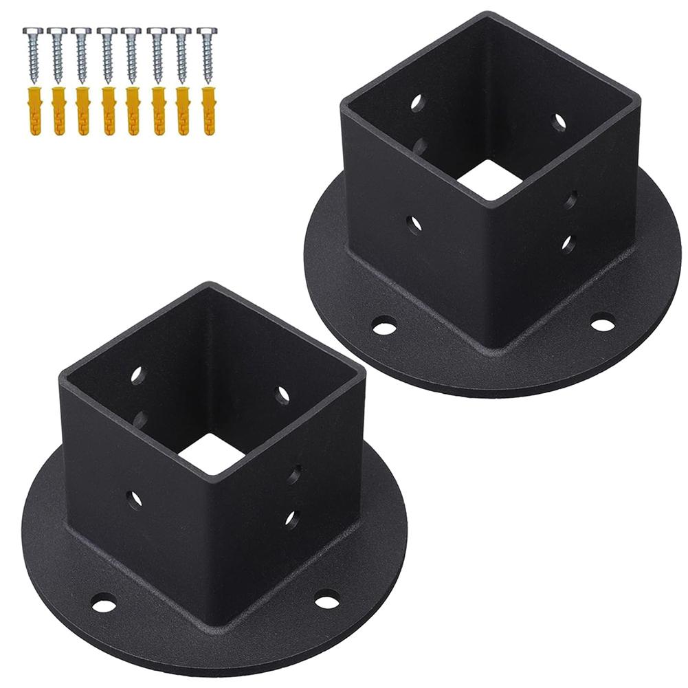 DIY Installations Outdoor Projects 2 Pcs Pergola Post Bracket Flange Base For Posts Versatile Outdoor Applications