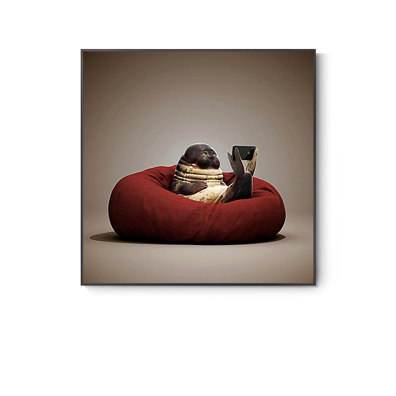 Nordic Cute Animal Posters Funny Giraffe Panda Cat Phone Canvas Painting Wall Pictures for Living Room Decor Kids Room Cuadros