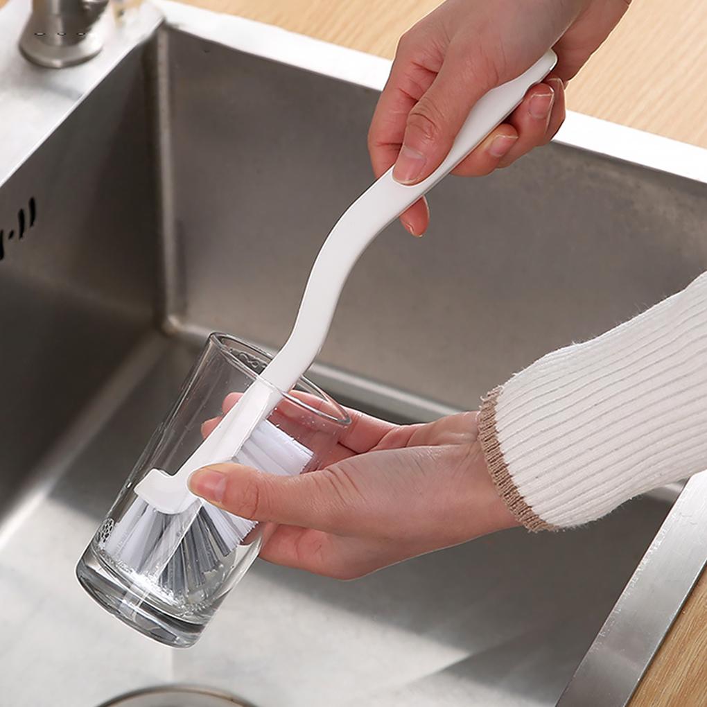 Pack of 8 Cleaning Brush with Long Handle Plastic Scrubber Beverage Milk Bottle Glass Tube Brushes Household for Oven Straws