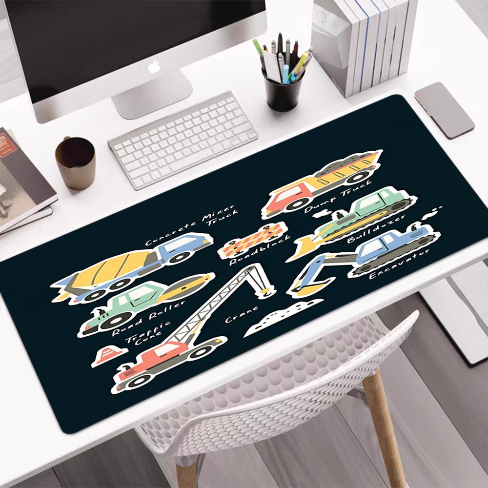 excavator Theme Mouse Pad, Non Slip Rubber Base, Multifunctional Office & Home Decor, Perfect for Workspace Personalization.