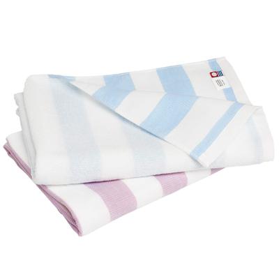Bloom Imabari Handduk Certifierad Bomullshandduk Badhandduk Set med 2 Cool Randig Snabbtorkande Rumstorkning Tillverkad i Japan Bomull 100% (Blå/rosa)