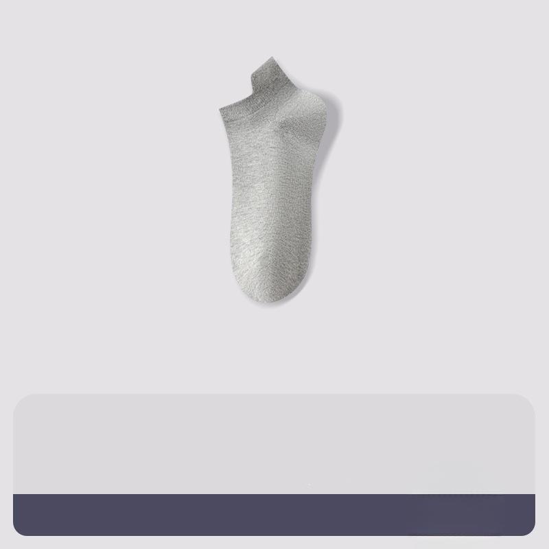 Men's Summer Thin Pure Color All Lift Ear Deodorant Sweat Absorption Breathable Heel Socks